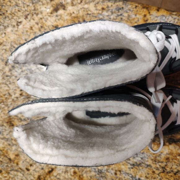 JEFFREY CAMPBELL Platform Suede Winter Snow Boots Gray Lace Up Women's Sz 6.5 - Picture 12 of 13